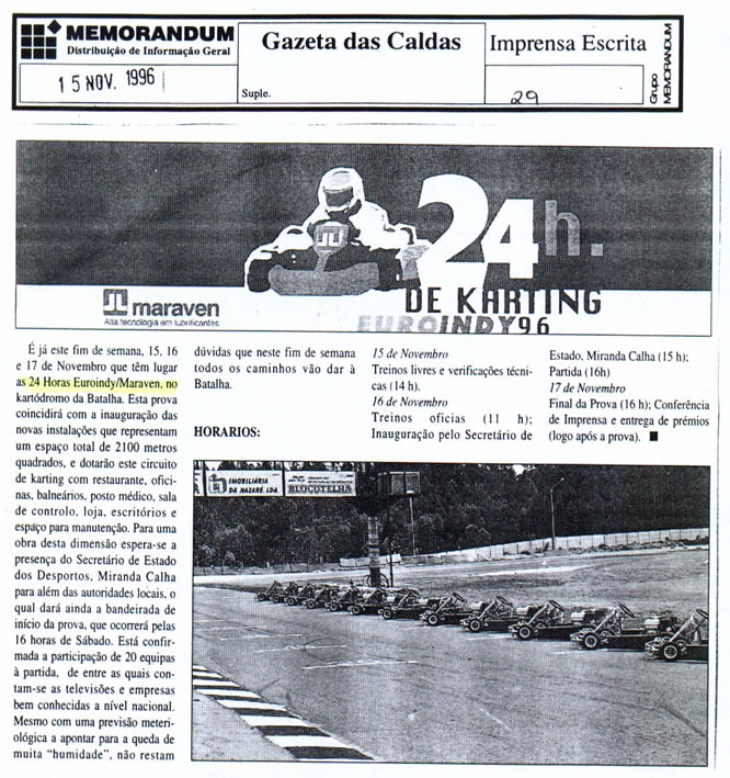 Imprensa escrita de 199615