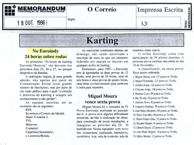 Imprensa escrita de 199619