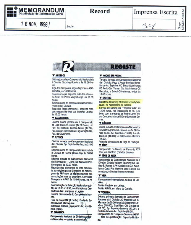 Imprensa escrita de 199620