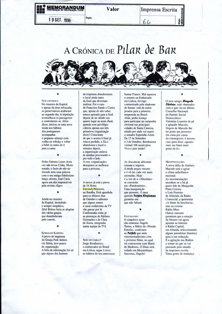 Imprensa escrita de 199622