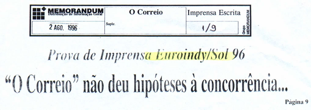 Imprensa escrita de 199641