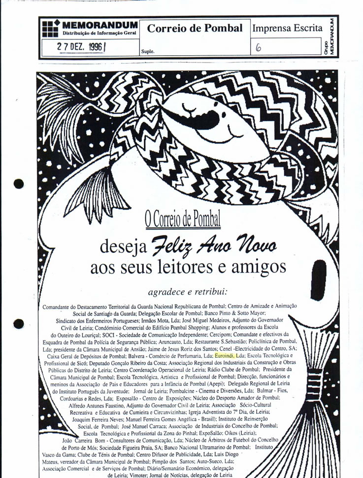Imprensa escrita de 199657