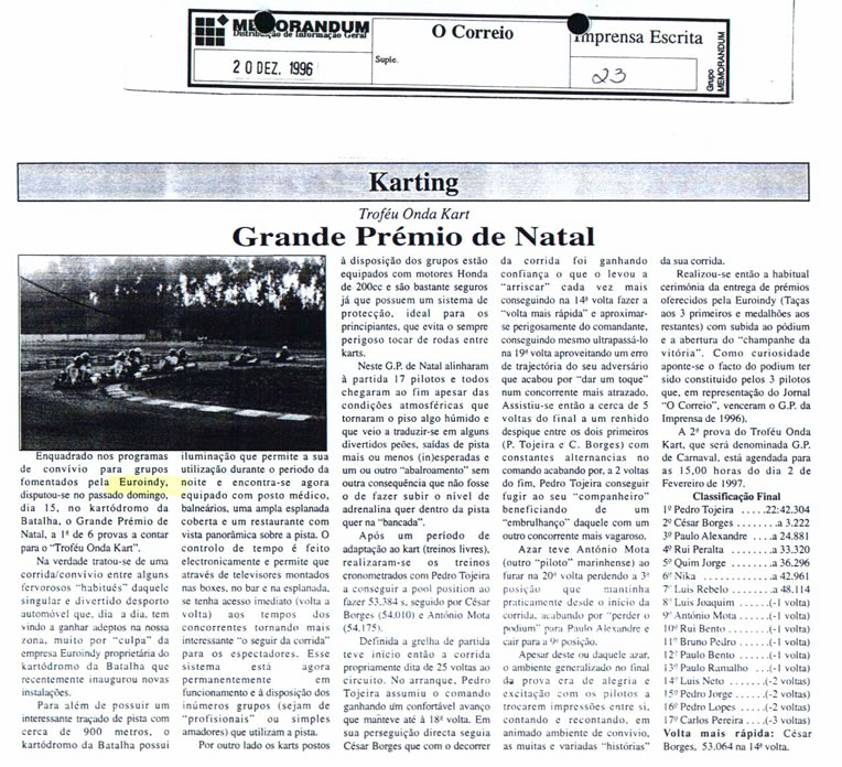 Imprensa escrita de 199670