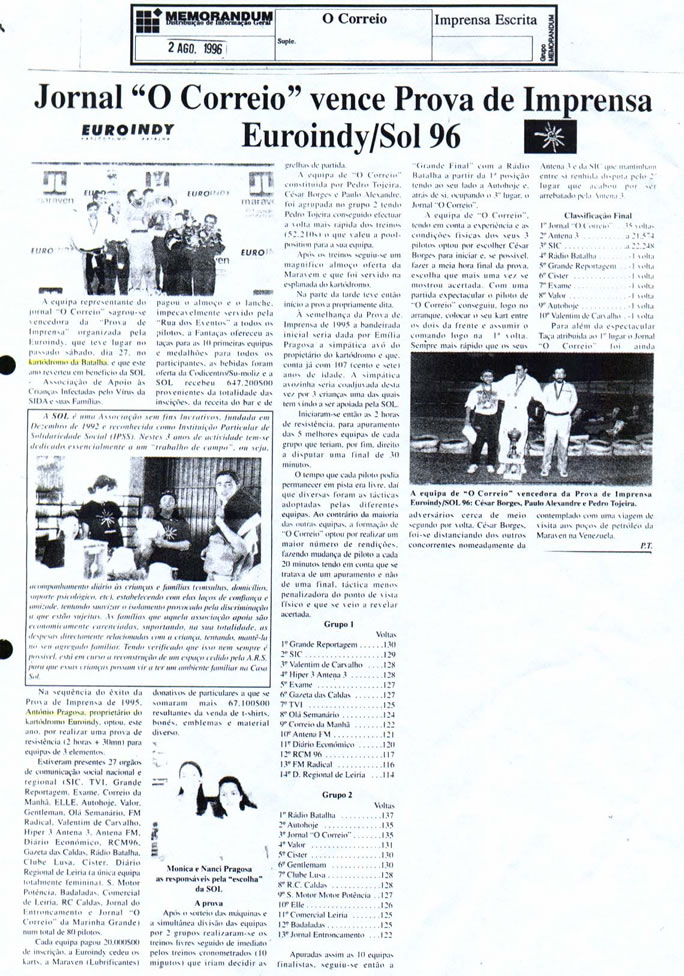 Imprensa escrita de 199673