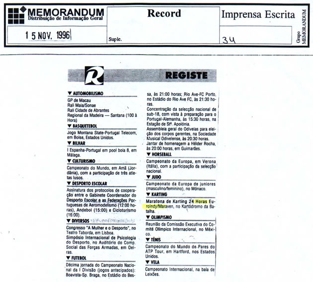 Imprensa escrita de 199685