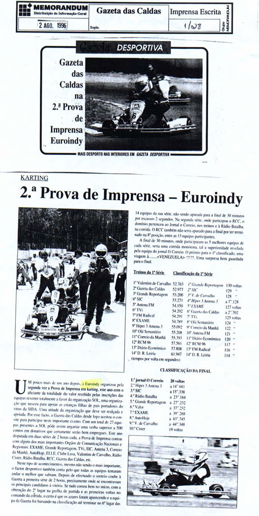 Imprensa escrita de 199687