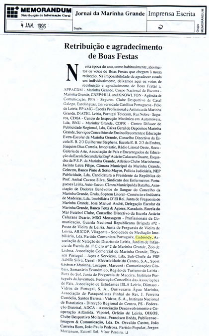 Imprensa escrita de 199692