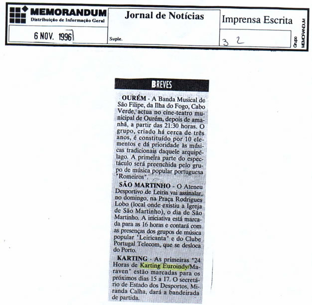 Imprensa escrita de 199695