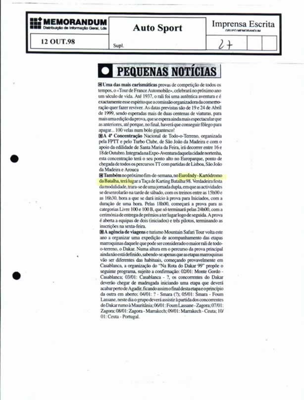 Imprensa escrita de 19985