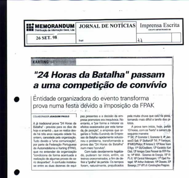 Imprensa escrita de 199834