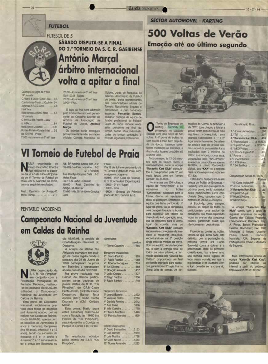 Imprensa escrita de 199841