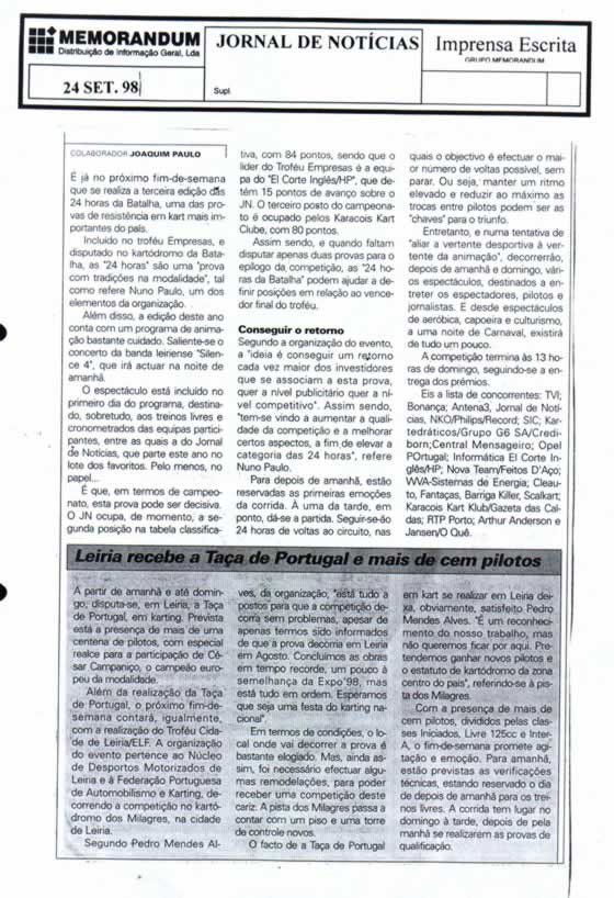 Imprensa escrita de 199843