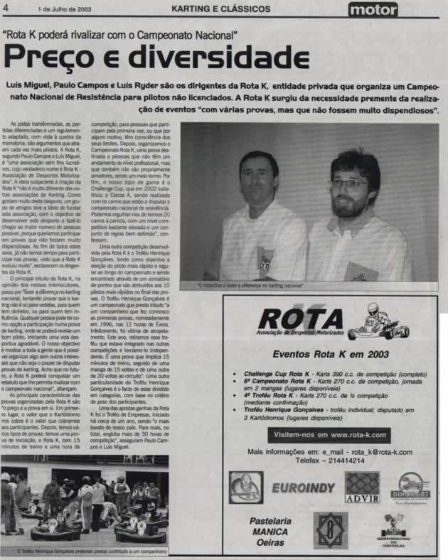 Imprensa escrita de 20031