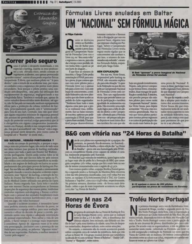 Imprensa escrita de 20033