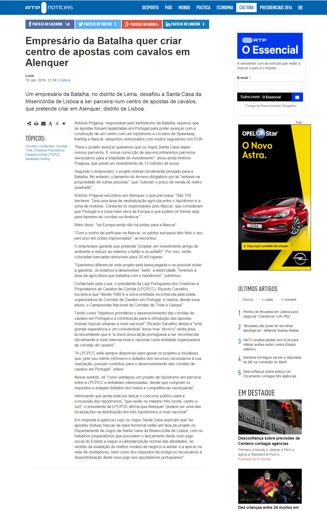 Imprensa escrita de 20161